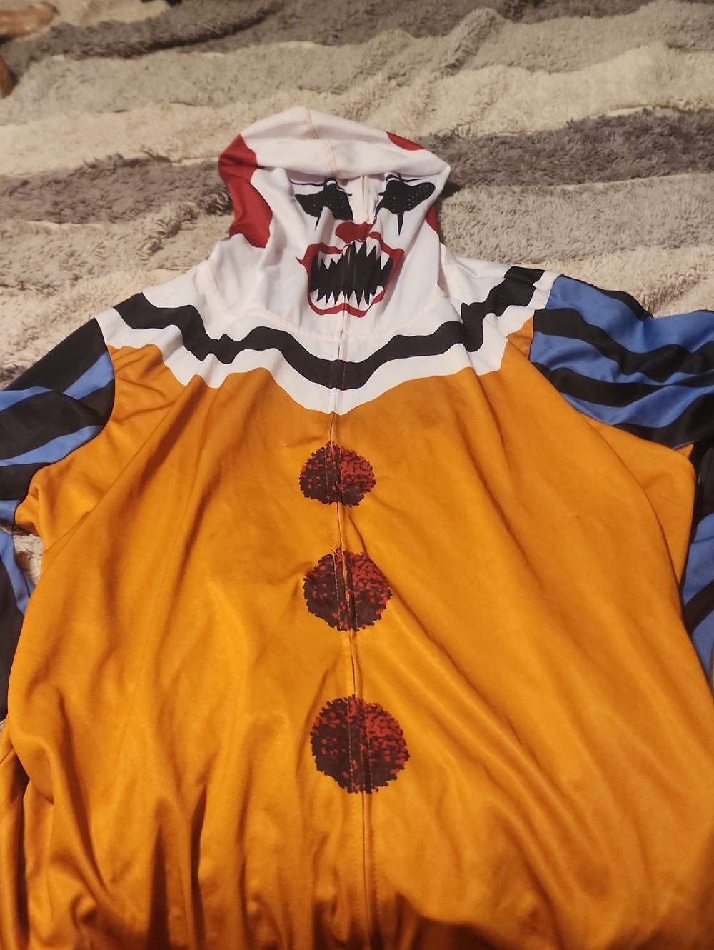 Bioworld Orange and Blue Scary Clown Hoodie Costume